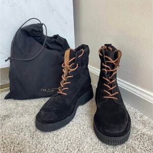 Rag & Bone Women’s Black Suede Lace Up Boots